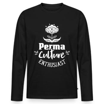 Permaculture Passionné Permaculture Durable - T-shirt manches longues Premium bio Homme - noir - Devant - Nico (187cm)