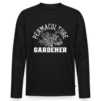 Permaculture Jardinier Durable Permaculture - T-shirt manches longues Premium bio Homme - noir - Devant - Nico (187cm)