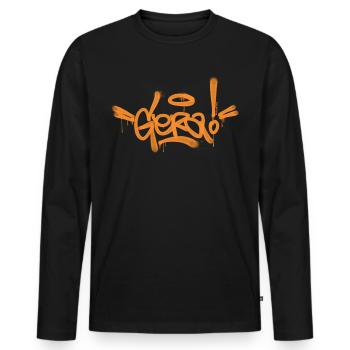 Gera Graffiti Ultras T Shirt City Day - Men's Premium Organic Long Sleeve Shirt - black - Front - Nico (187cm)