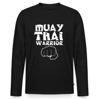 Proverbes Muay Thaïlandais MMA combattants Arts martiaux - T-shirt manches longues Premium bio Homme - noir - Devant - Nico (187cm)