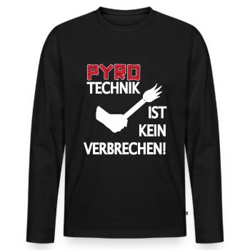 Pyrotechnik ist kein Verbrechen - Männer Premium Bio Langarmshirt - Schwarz - Vorne - Nico (187cm)