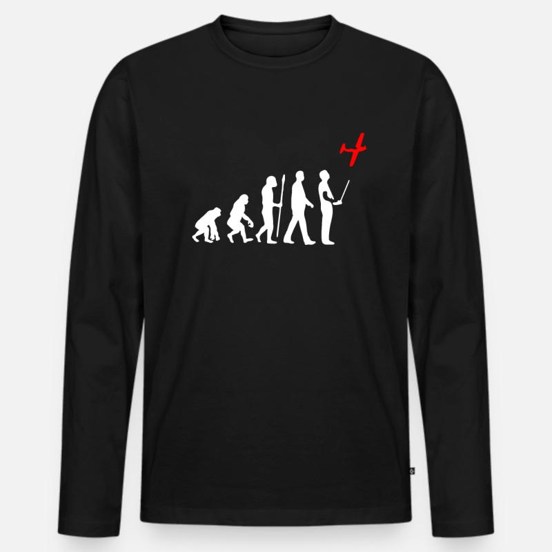 Modellflug Evolution - Männer Premium Bio Langarmshirt - Schwarz