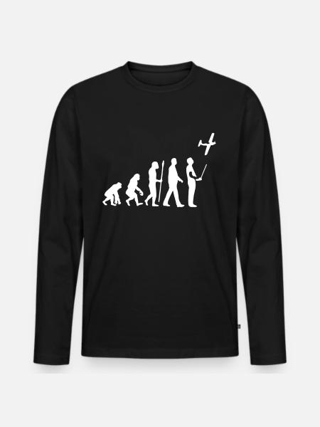 Modellflug Evolution - Männer Premium Bio Langarmshirt - Schwarz