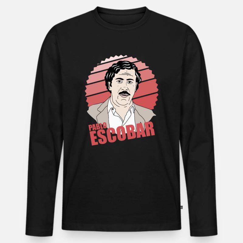 Pablo Escobar - Männer Premium Bio Langarmshirt - Schwarz