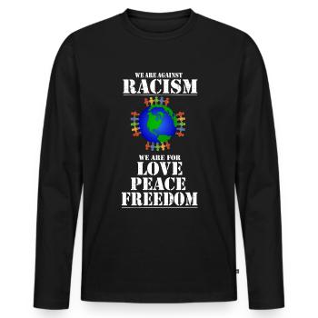 Cadeau fascisme contre le racisme - T-shirt manches longues Premium bio Homme - noir - Devant - Nico (187cm)