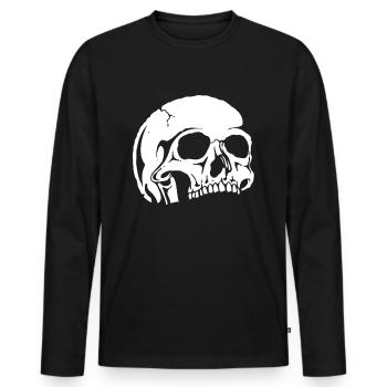 Totenkopf Totenschädel Skelett - Männer Premium Bio Langarmshirt - Schwarz - Vorne - Nico (187cm)