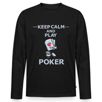 Pokerspiel Texas Hold'em Kartenspiel - Männer Premium Bio Langarmshirt - Schwarz - Vorne - Nico (187cm)