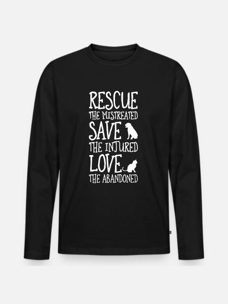 Rescue The Mistreated - Männer Premium Bio Langarmshirt - Schwarz