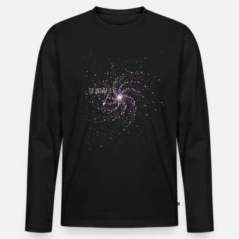 The Answer is 42 - Die Antwort ist 42 - Männer Premium Bio Langarmshirt - Schwarz