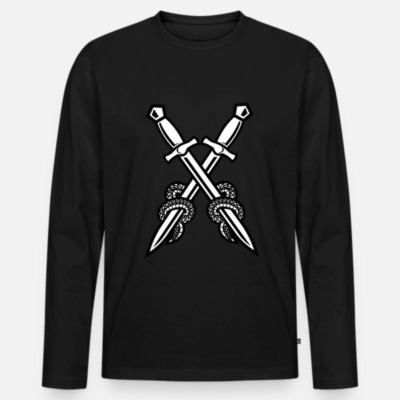Schwert - Männer Premium Bio Langarmshirt - Schwarz