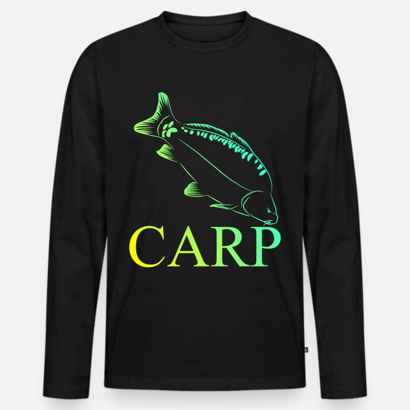 wütender Karpfen - Männer Premium Bio Langarmshirt - Schwarz