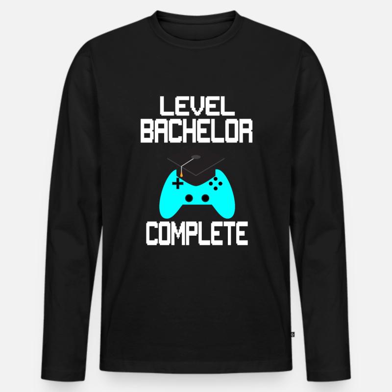 Bachelor Abschluss Diplom Gamer Uni Geschenk - Männer Premium Bio Langarmshirt - Schwarz