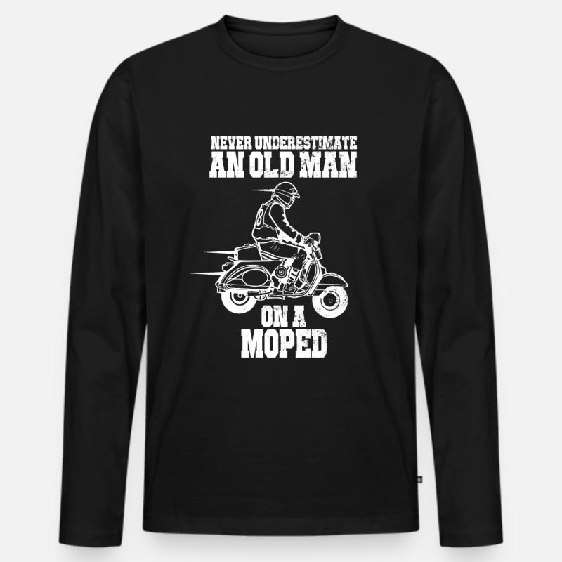 Moped - Männer Premium Bio Langarmshirt - Schwarz