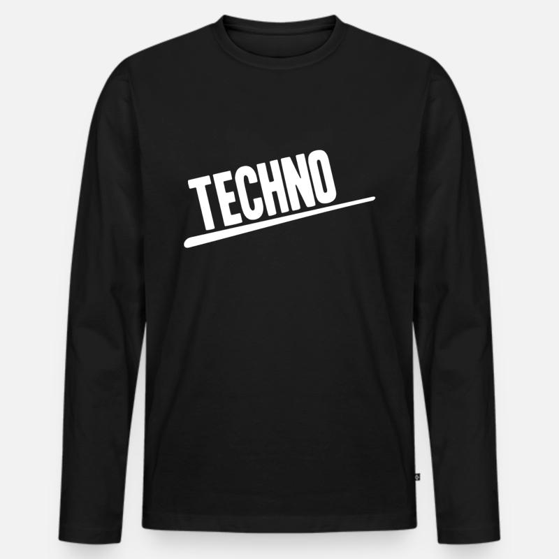 Techno - Männer Premium Bio Langarmshirt - Schwarz