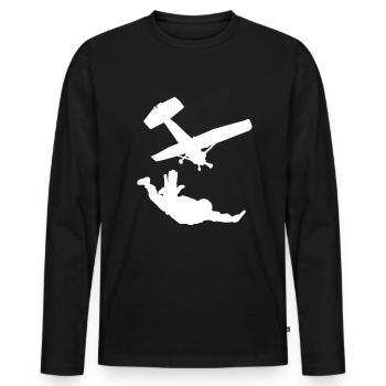 Parachutisme - T-shirt manches longues Premium bio Homme - noir - Devant - Nico (187cm)