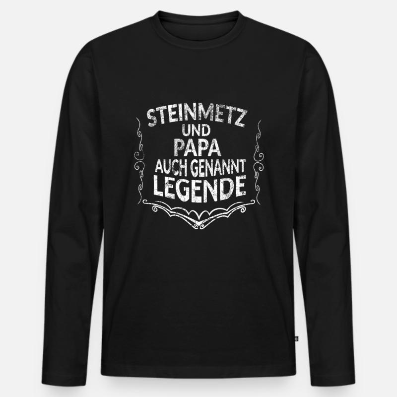 Steinmetz - Männer Premium Bio Langarmshirt - Schwarz