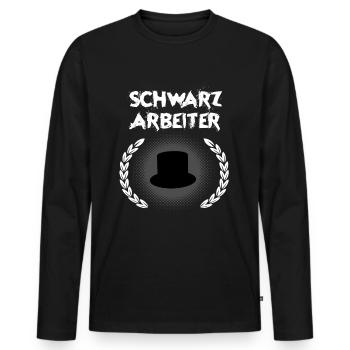 Schornsteinfeger - Männer Premium Bio Langarmshirt - Schwarz - Vorne - Nico (187cm)