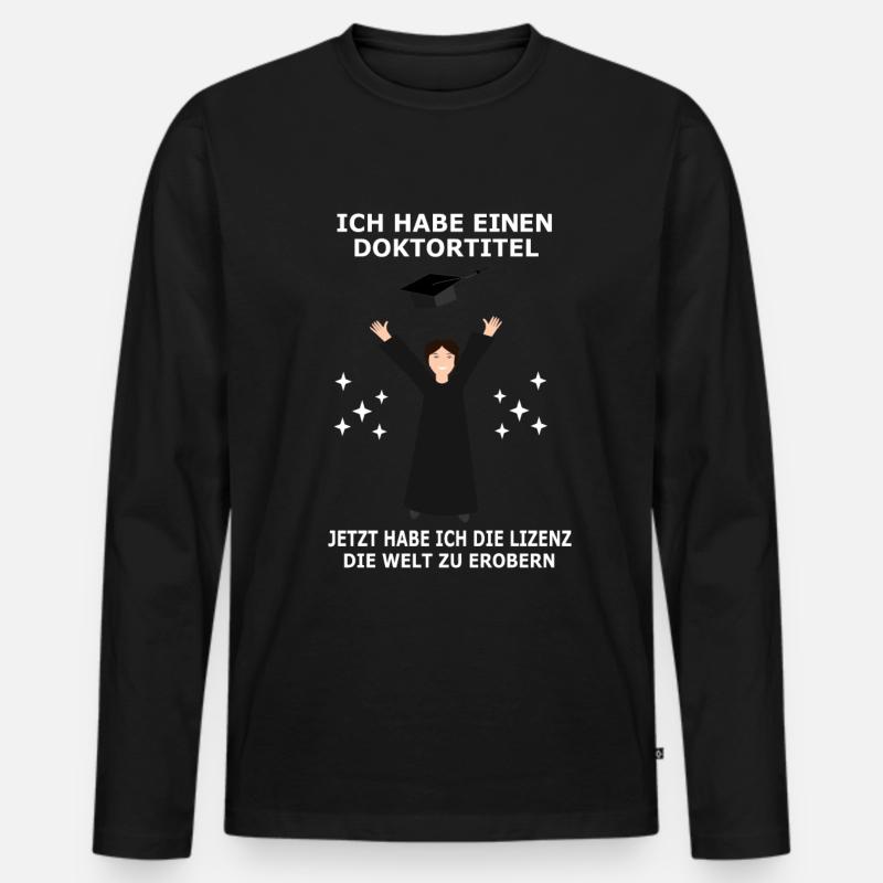 Doktortitel - Männer Premium Bio Langarmshirt - Schwarz