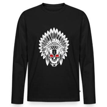 Indien - T-shirt manches longues Premium bio Homme - noir - Devant - Nico (187cm)