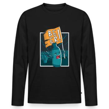 Beer Revolution Bier Aufstand Saufen Party Feiern - Männer Premium Bio Langarmshirt - Schwarz - Vorne - Nico (187cm)