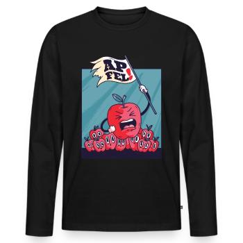 Apple revolution uprising of apples fruit gift - Men's Premium Organic Long Sleeve Shirt - black - Front - Nico (187cm)