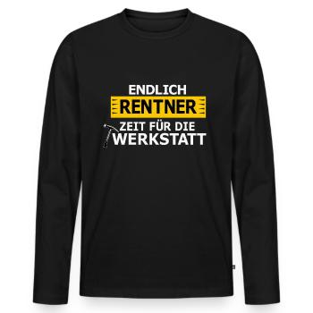 Rentner - Männer Premium Bio Langarmshirt - Schwarz - Vorne - Nico (187cm)