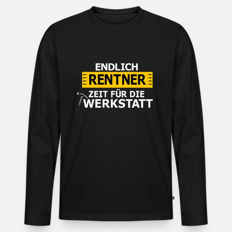 Rentner - Männer Premium Bio Langarmshirt - Schwarz