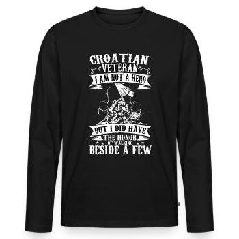 VET CROATIE - T-shirt manches longues Premium bio Homme - noir - Devant - Nico (187cm)