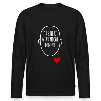 Das Herz Wird Nicht Dement Pflege Altenheim - Männer Premium Bio Langarmshirt - Schwarz - Vorne - Nico (187cm)