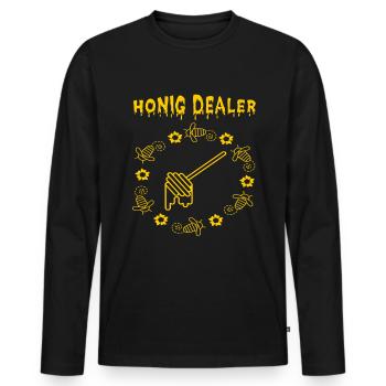 Imker - Männer Premium Bio Langarmshirt - Schwarz - Vorne - Nico (187cm)