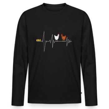 poulet - T-shirt manches longues Premium bio Homme - noir - Devant - Nico (187cm)