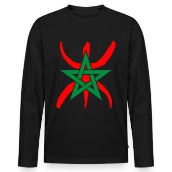 Amazigh Marokko - Männer Premium Bio Langarmshirt - Schwarz - Vorne - Nico (187cm)