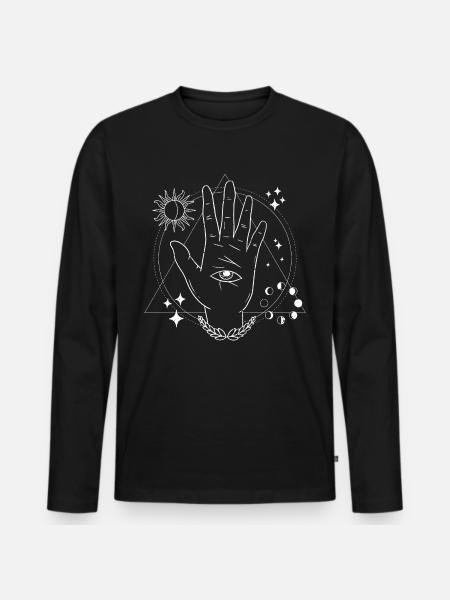 mystical design, third eye - Men's Premium Organic Long Sleeve Shirt - black