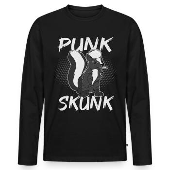 Punk putois - T-shirt manches longues Premium bio Homme - noir - Devant - Nico (187cm)