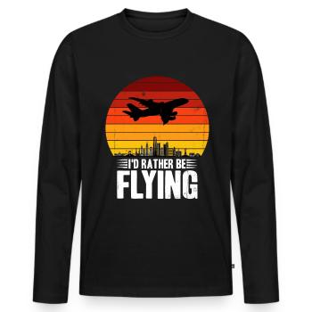 Flugzeug - Männer Premium Bio Langarmshirt - Schwarz - Vorne - Nico (187cm)