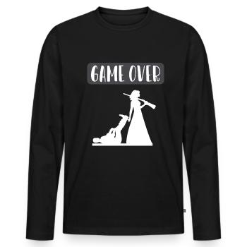 Jeu sur mariés enterrement de vie de garçon - T-shirt manches longues Premium bio Homme - noir - Devant - Nico (187cm)