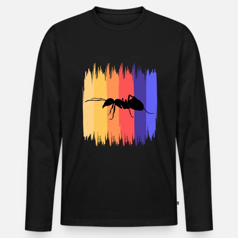 Ameisen - Männer Premium Bio Langarmshirt - Schwarz
