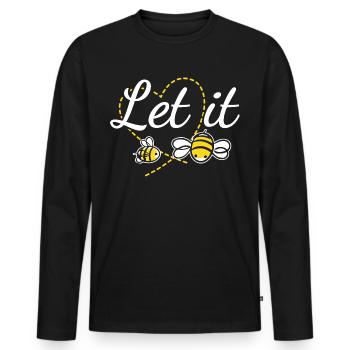 Laissez-le abeille - insecte abeille cadeau mignon - T-shirt manches longues Premium bio Homme - noir - Devant - Nico (187cm)