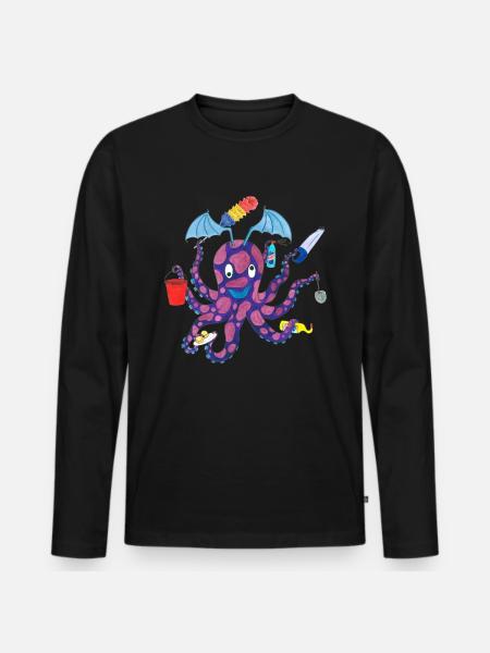 Household Octopus Octopus Octopus - Men's Premium Organic Long Sleeve Shirt - black