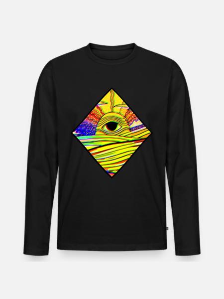Ätherische Sonne - Männer Premium Bio Langarmshirt - Schwarz