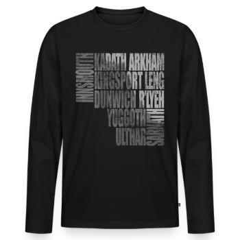 Lovecraftian Plätze - Männer Premium Bio Langarmshirt - Schwarz - Vorne - Nico (187cm)