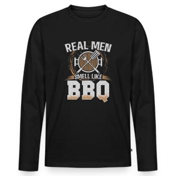 BBQ - Men's Premium Organic Long Sleeve Shirt - black - Front - Nico (187cm)