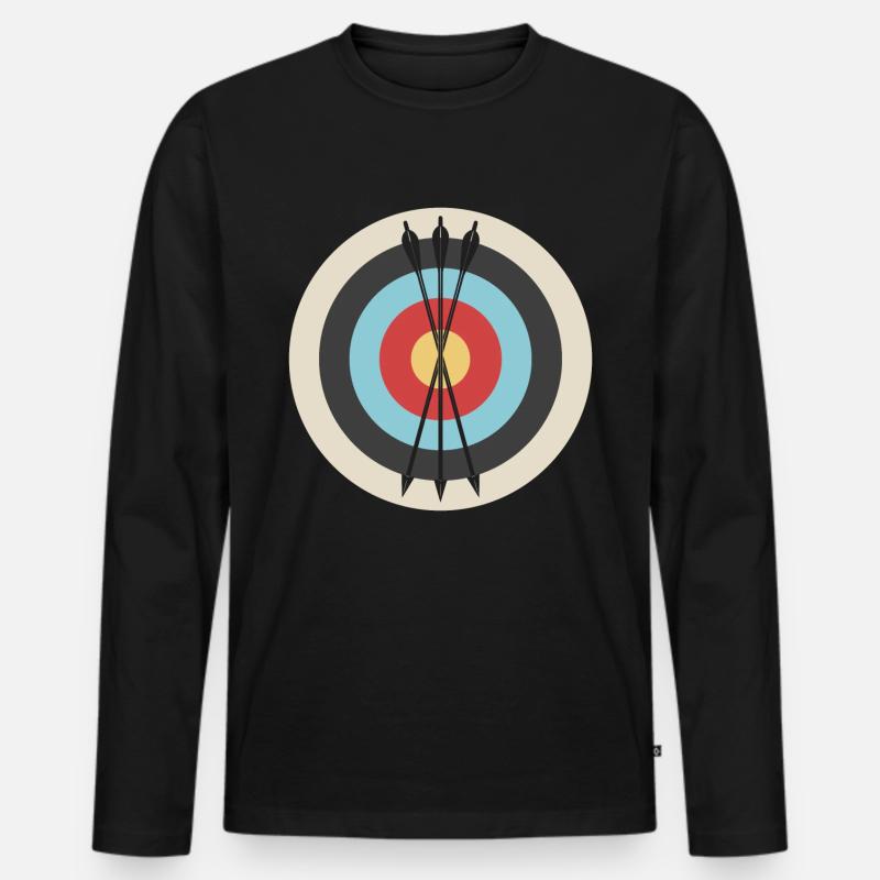 Pfeil Und Bogen - Männer Premium Bio Langarmshirt - Schwarz