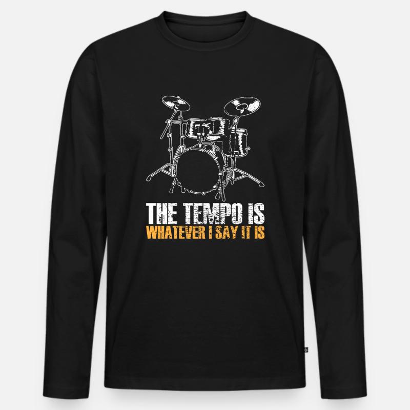 Schlagzeuger - Männer Premium Bio Langarmshirt - Schwarz