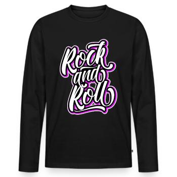Rock n Roll - T-shirt manches longues Premium bio Homme - noir - Devant - Nico (187cm)