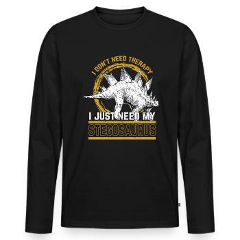 Stégosaurus - T-shirt manches longues Premium bio Homme - noir - Devant - Nico (187cm)