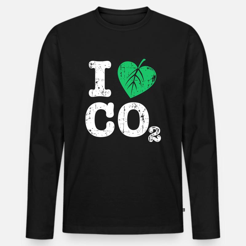 CO2 - Männer Premium Bio Langarmshirt - Schwarz