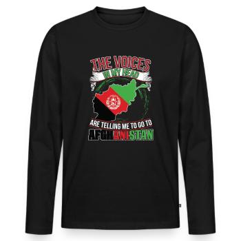 Les voix dans ma tête Afghanistan - T-shirt manches longues Premium bio Homme - noir - Devant - Nico (187cm)