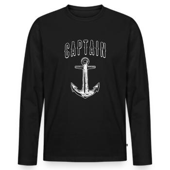 Capitaine - T-shirt manches longues Premium bio Homme - noir - Devant - Nico (187cm)