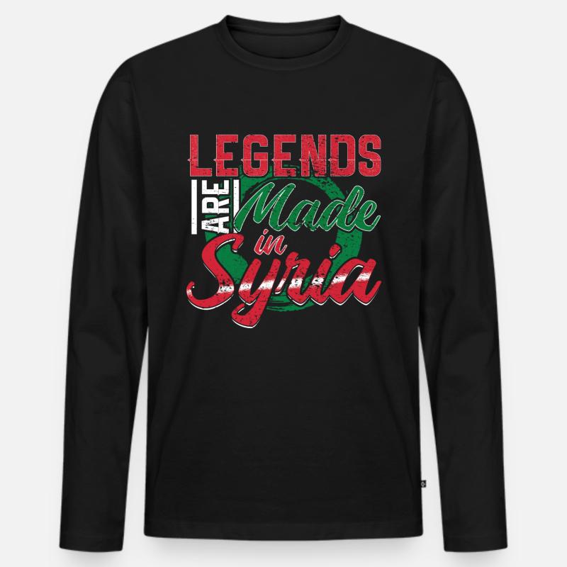 Syrien - Männer Premium Bio Langarmshirt - Schwarz